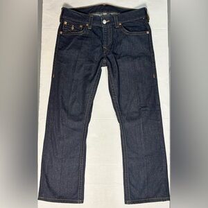 True Religion Men's Straight Jeans in Dark Indigo